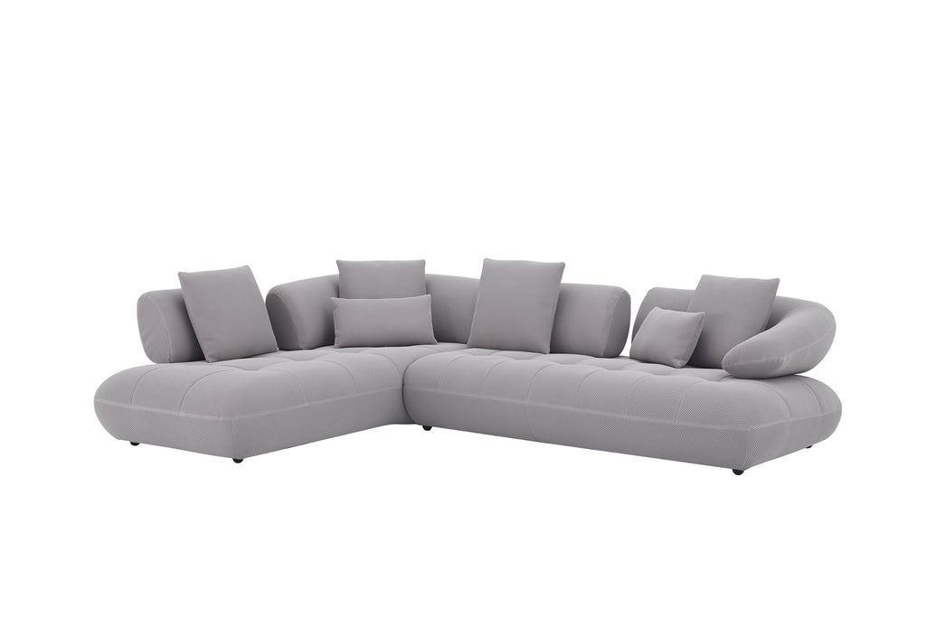 Savannah Fabric Sectional in Grey | J&M Furniture