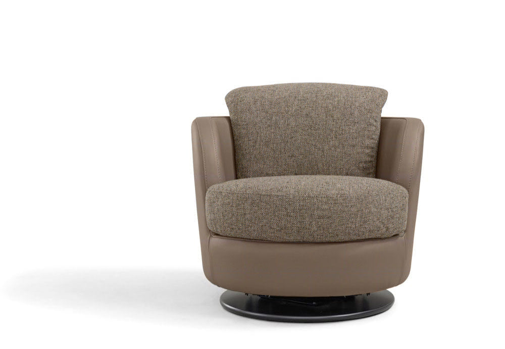 i743 Pienza Swivel/Rocking Armchair in Taupe | Incanto