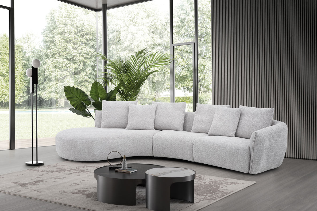 Hamilton Fabric Sectional 282 in Grey | J&M Furniture