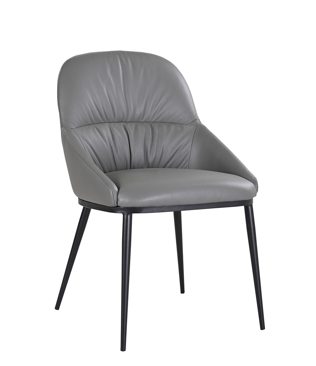 Kora Leather Chair in Dark Grey (Pair) | J&M Furniture