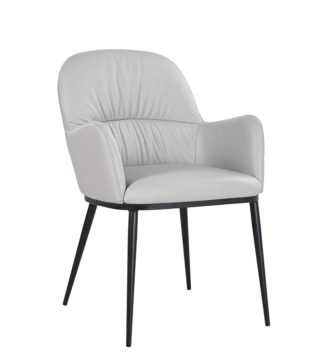 Kora Leather Armchair in Light Grey | J&M Furniture