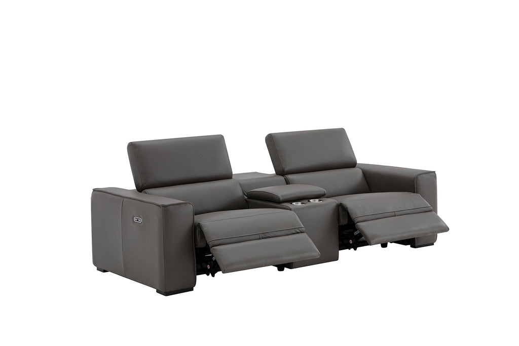 Picasso Loveseat with Console In Dark Grey | J&M Furniture