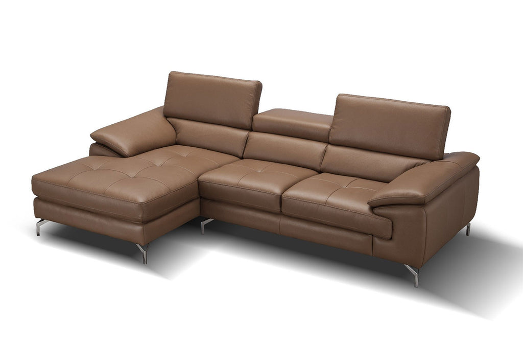 A973b Premium Leather Mini Sectional in Caramel | J&M Furniture