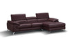 A973b Premium Leather Mini Sectional in Maroon | J&M Furniture