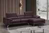 A973b Premium Leather Mini Sectional in Maroon | J&M Furniture