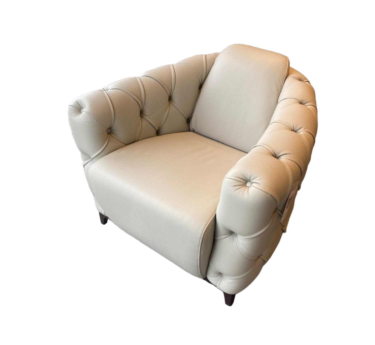 Deliziosa Leather Armchair in Cream | J&M Furniture