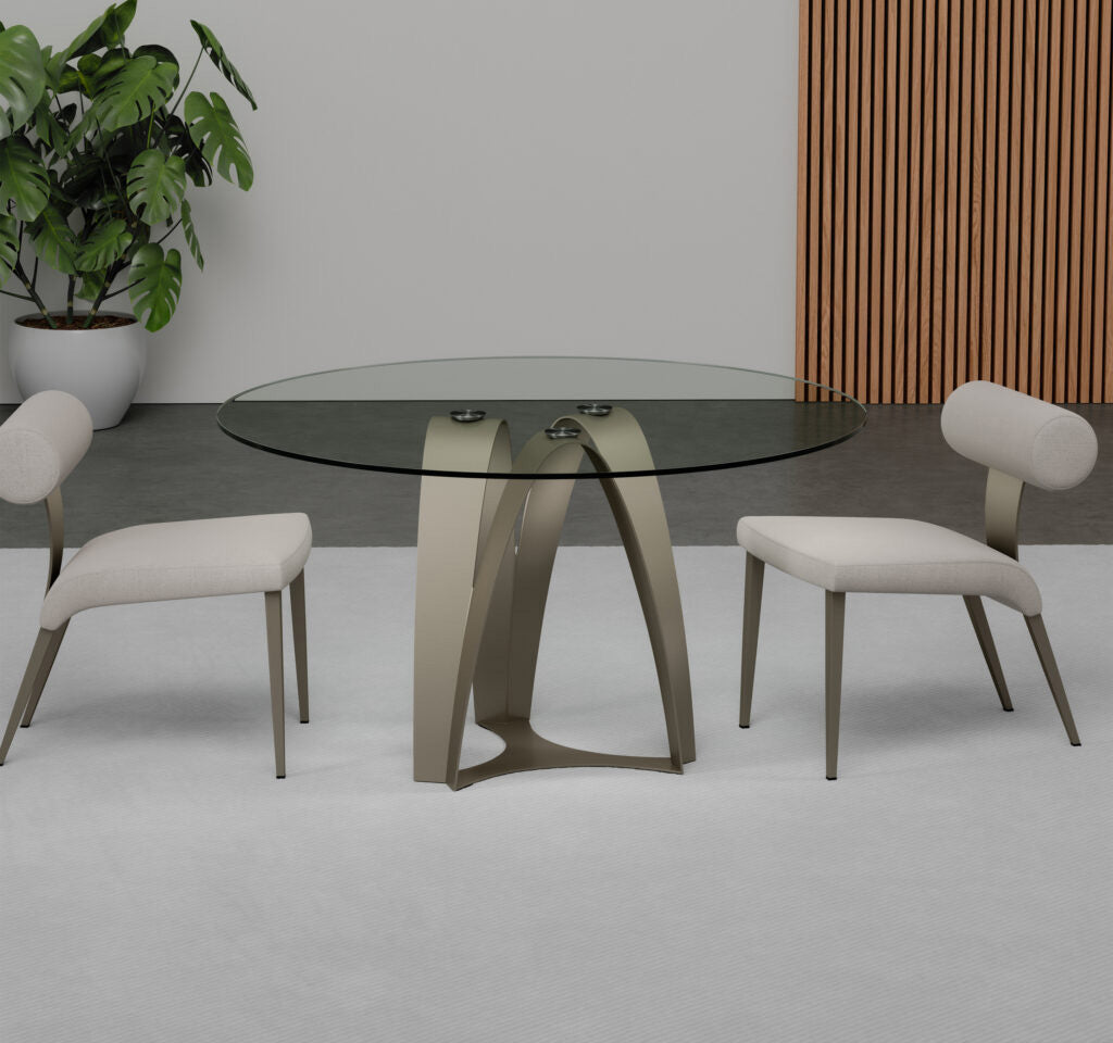 Duomo Round Glass Dining Table | Elite Modern