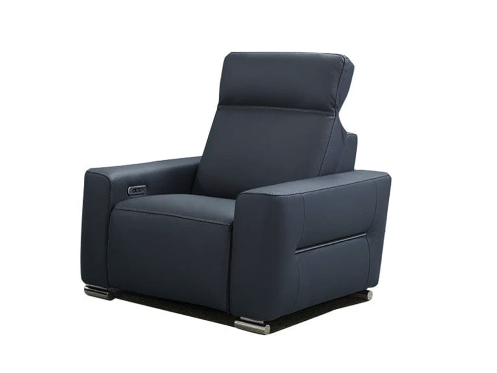 i790 Reclining Leather Chair in Blue | Incanto