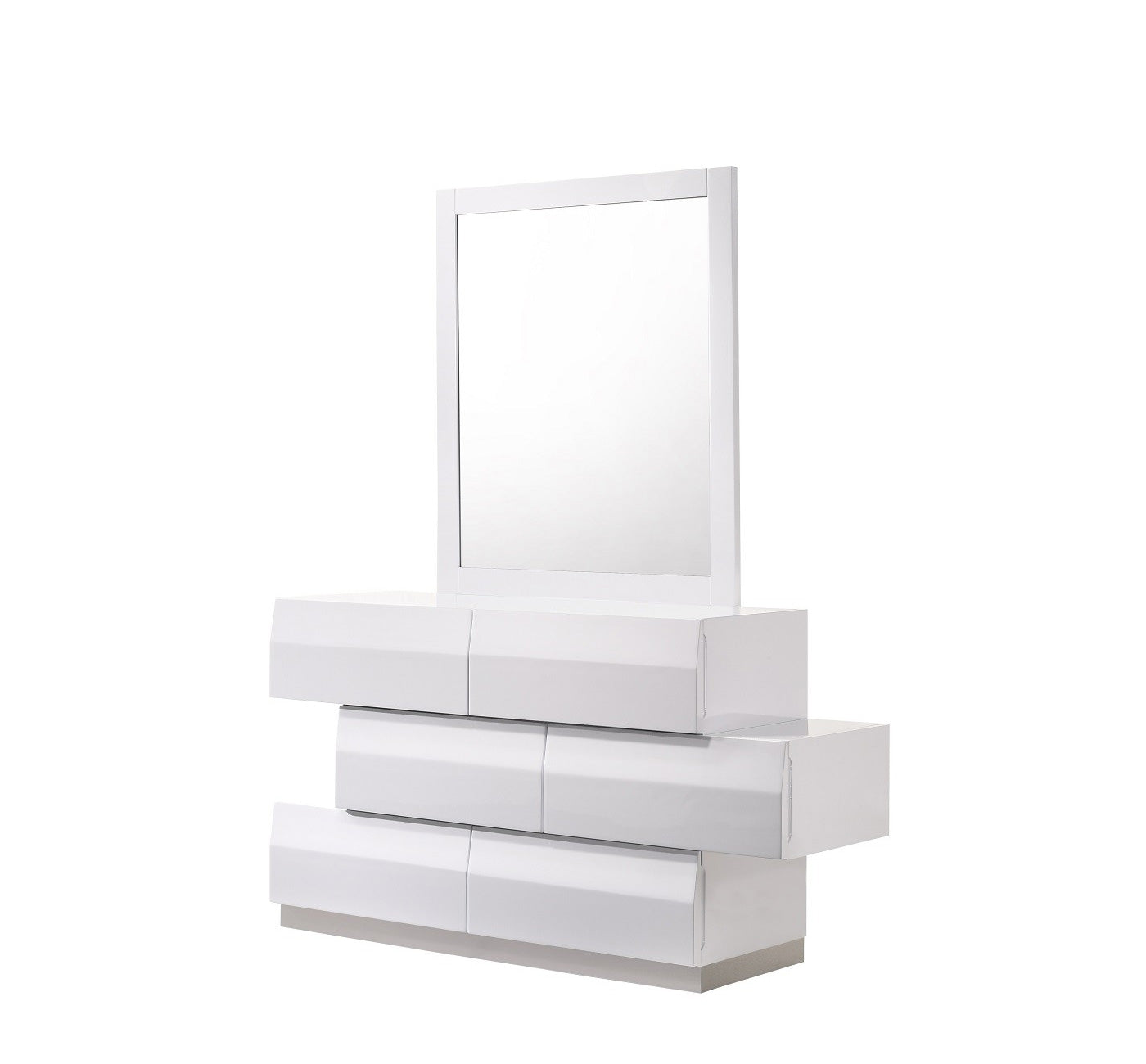 Milan Dresser & Mirror in White