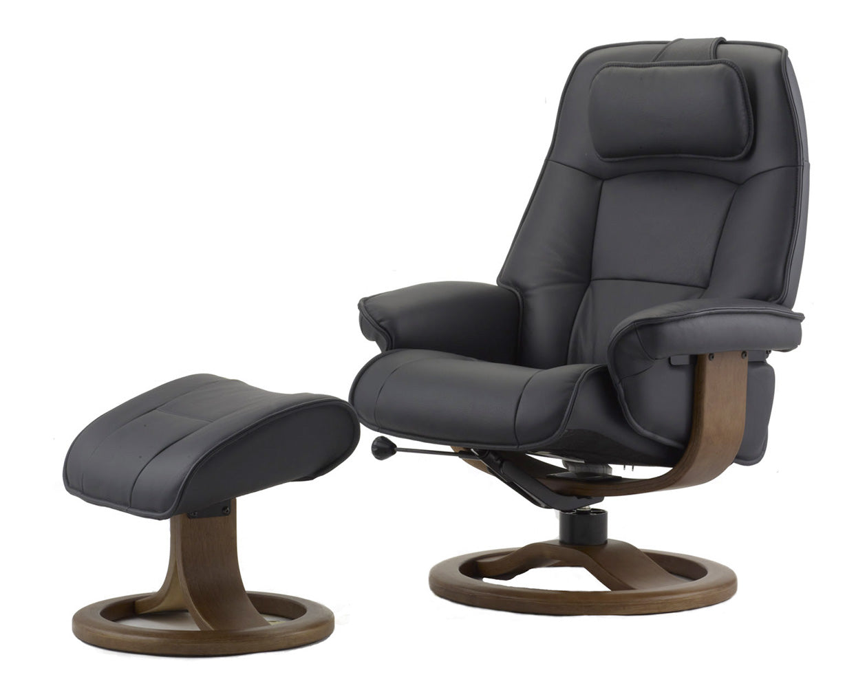 Admiral R Recliner in Black | Fjords