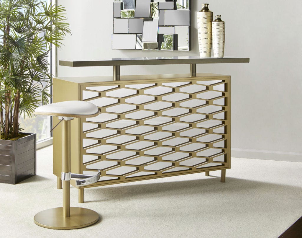 Elite Modern Bar Skew Freestanding Bar 3013H Hex Pattern | Elite Modern