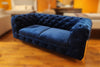 Glamour Blue Loveseat - Open Box