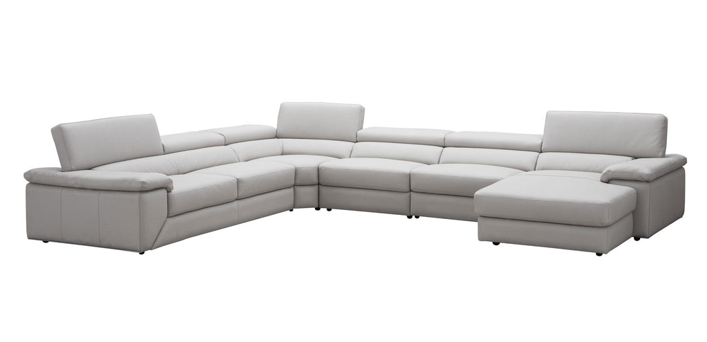 Incanto Italian Attitude Couches & Sofa Kobe Leather Sectional in Silver Grey | J&M Furniture