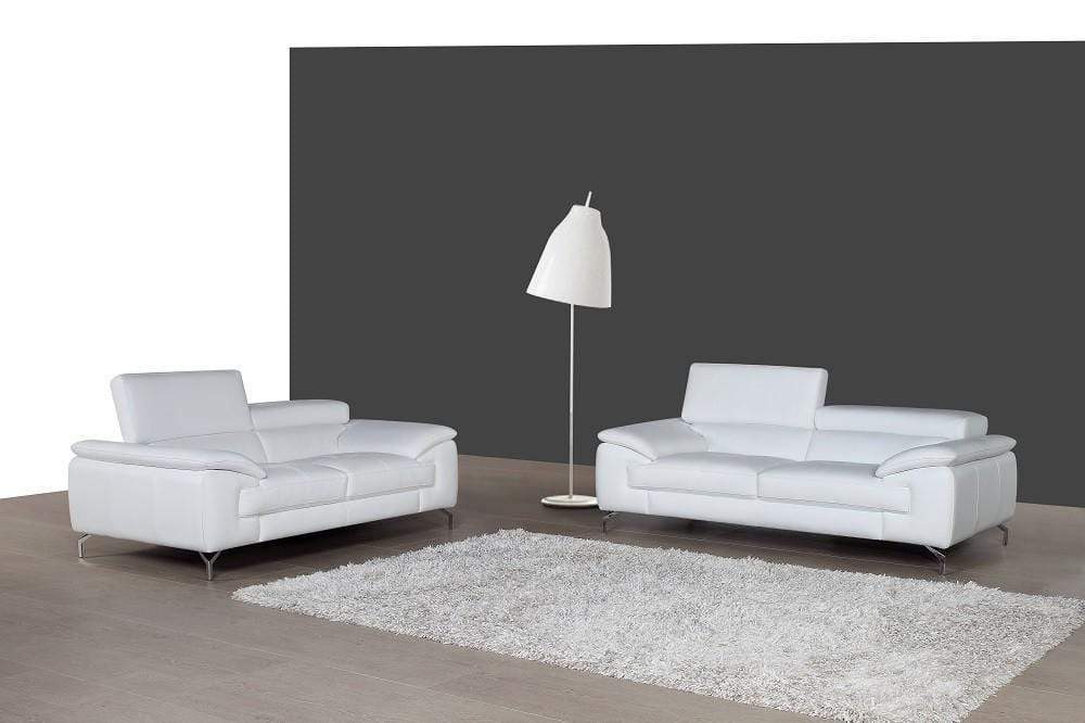 J and M Furniture Couches & Sofa Add Sofa & Loveseat A973 Italian Leather Sofa Collection in White