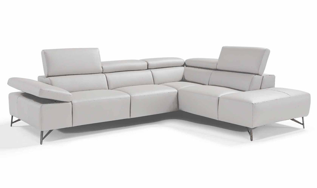 Max Divani Couches & Sofa Zar Sectional Sofa in Light Grey | Max Divani