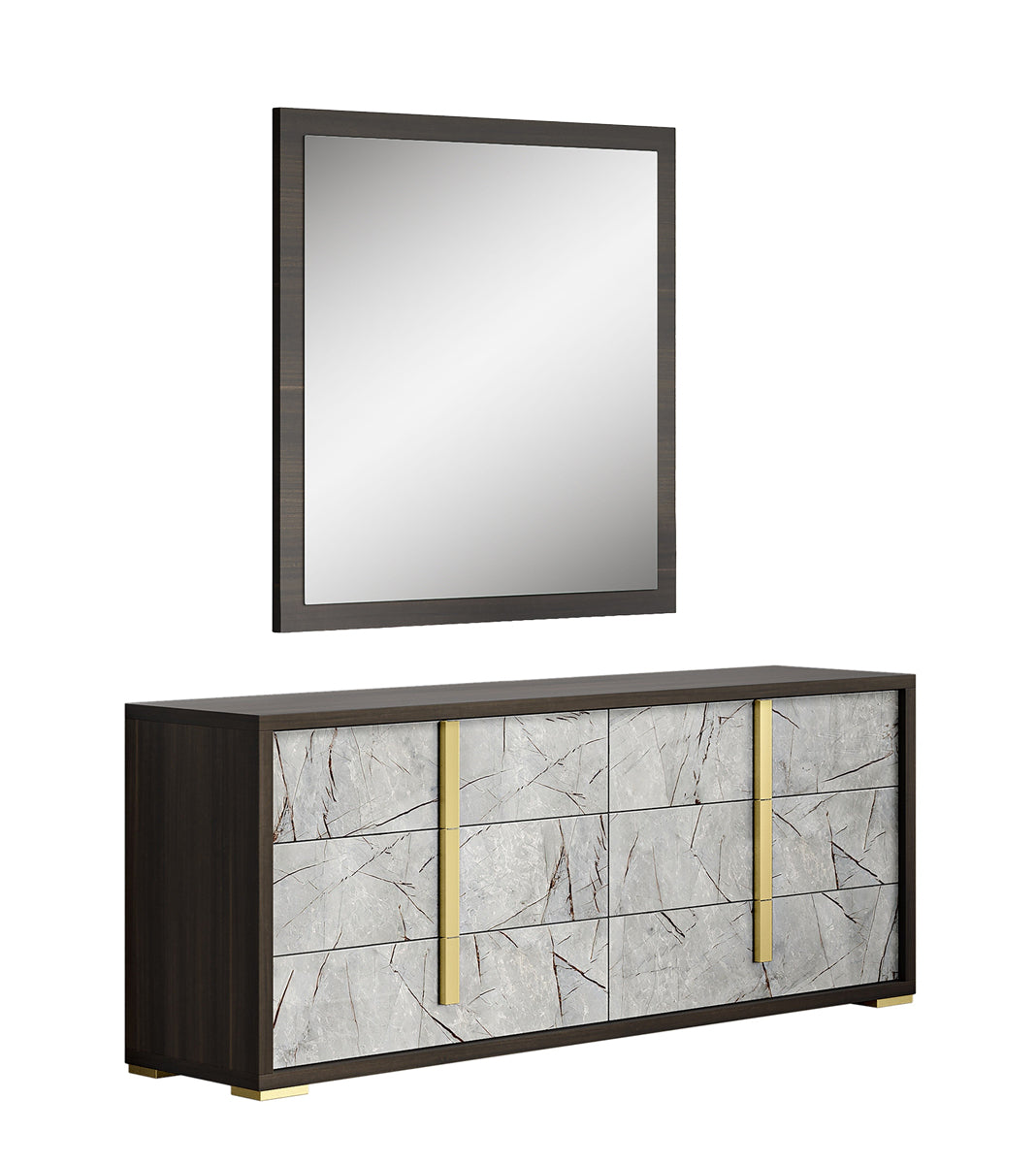 Travertine Dresser & Mirror