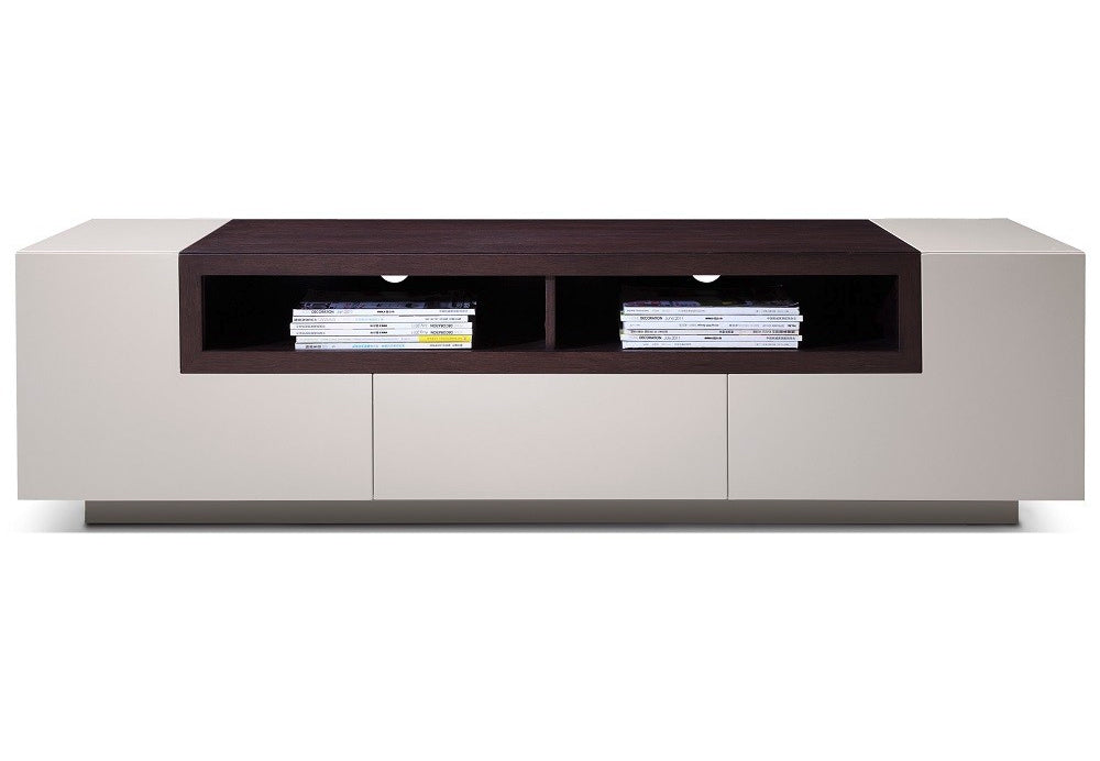 TV Stand TV002 in Grey Gloss/Brown Oak | J&M Furniture